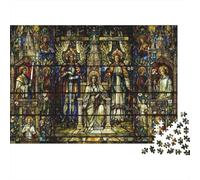 Stained Glass Puzzle para Boy & Girl 1000 Piezas Reciclable Church Art Puzzle Divertido and Desafiante Family Juego Excelente Idea de Regalo para Child‘s Birthday 70x50cm/1000pcs