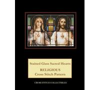 Stained Glass Sacred Hearts: Extra Large Print Cross Stitch Pattern