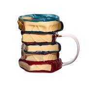 Stained Glass - Stackable Books Shaped Mugs, Painted Book Mug | 3d Book Coffee Cup Stained Glass,for Women Men Readers Writers Librarians Home Office School Hot Cold Tea Milk Water