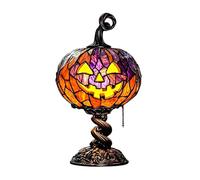 Stained Glass Style Halloween Pumpkin Table Lamp - Vintage '-Lantern