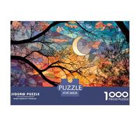 Stained Glass Tree Branches Sunset 1000 Stück Premium-Karton Puzzle Colorful Glasses Stressabbau Kreatives Spiel Puzzles Für Erwachsene Und Kinder 38x26cm/1000pcs