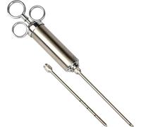 Stainelss - Inyector de acero para carne, juego de jeringa y 2 agujas