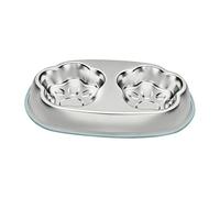 Stainless Cat Bowl - Non-Slip Feeding Set, Pet Food and Water Container with Stable Base, Dining Accessory for Small, Medium, Large Cats and Puppies, Home, Indoor, Outdoor, Yard, Porch, Backyard Use