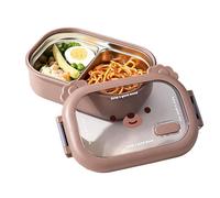 Stainless Lunch Box, Thermal Salad Bowl, 1000ml Bear Design Compartment Container with Insulated Build, Steel Food Storage, Leak Resistant Lunch Container with Cute Style, Food Box for School Use