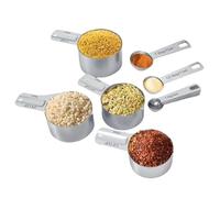Stainless Measuring Cups - Professional Kitchen Set | Stackable Stainless Steel Measuring Cups With Spoons, Ideal For Dry & Liquid, Perfect For Home, Apartment, Restaurant, Cafe, Drinks &