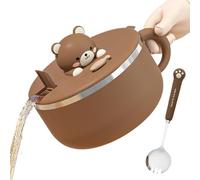 Stainless Noodle Bowl, Heat Insulated Food Mug, 1200ml Covered Container with Thermal Lock Feature, Durable Instant Meal Cup for Hot Soup Storage, Compact Dining Tool for Apartment Use