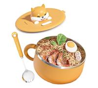 Stainless Noodle Bowl, Heat Insulated Food Mug, 1200ml Covered Container with Thermal Lock Feature, Durable Instant Meal Cup for Hot Soup Storage, Compact Dining Tool for Apartment Use