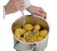 Stainless Potato Masher, Steel Food Masher, Kitchen Press Tool, Easy Clean Hand Vegetable Sweet Potato Tool Sturdy Dishwasher for Home Kitchen Cooking Meal Prep Use Length 25cm Width 9.5cm