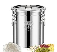 Stainless Steel Airtight Caniste, Airtight Bean Storage Bucket, Food Grade Grain Flour Container System, Kitchen Storage Holder Set, Steel Canister with Modern Style, Countertop for Food Organization