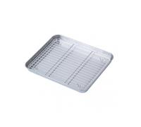 Stainless Steel Baking Tray Thickened Multifunctional Easy to Clean Draining Baking Pan with Mesh Rack for Kitchen Small with Rack