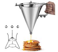 Stainless Steel Batter Funnel, Pastry Dispenser for Pancakes Cupcakes Chocolate, 1800ml Funnel with Accurate Pouring Easy Cleaning Kitchen Cooking Restaurant Baking