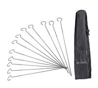 Stainless Steel BBQ Skewers Set of 12 | 14 Inch Spiral Design Grill Sticks for Meat/Vegetables/Kebabs | Fine - Tip Barbecue Accessories, Dishwasher Safe