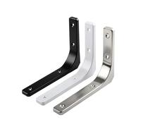 Stainless Steel Bent Bracket Wall Mounted Triangular Support Angle Iron Fixed Shelf Home Decoration Hardware Adecuado para garajes y cocinas(Black 10-inch 250mm-with rubber plug+screws)