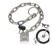 Stainless Steel Bicycle Chain Lock, Heavy-Duty Anti-Theft Security For Mountain Bikes Road Bikes And Electric Scooters, Weatherproof Motorcycle Chain Lock With Protective Sleeve And High-Security Keys