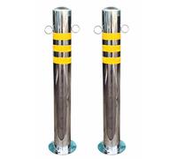 Stainless Steel Bollard - 60/75/100cm Reflective Driveway Barrier Posts for Traffic Control and Parking Protection((2pcs)/3 * 39.4in)