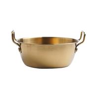 Stainless Steel Bowls - Bowl doble de oído, 5,91 x 5 x 1,77 pulgadas Golden Instant Noodle Bowl with Handle for Rice, Postres, Snacks, Soup, Ensalada, Hot or Cold Meals, Durable Kitchen Dish for Home