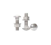 Stainless Steel Bridge Screws/Carriage Bolts And Nuts Half Round Head Square Neck Flat Head Shelves(5set M6X80)