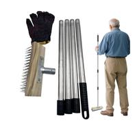Stainless Steel Brush | 59-Inch Wire Bristle Hard Bristles Scrubber Heavy Duty Long Handle For Moss Concrete Bathroom House Garage Outdoor Deck Carpet Wall Patio
