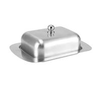Stainless Steel Butter Dish - Food Grade Container Handle and Lid for Kitchen Storage | Butter Tray with Handle, Cream Cheese Bread Baking Serving for Countertop Fridge Refrigerator Use, 13.97x9.65cm