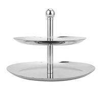 Stainless Steel Cake Stand | 3 - Tier Cupcake Holder for Party Desserts/Wedding Banquets/Birthday Displays | Non - Oxidizing Serving Plate Rack, Easy to Install & Maintain (Double Layer)