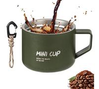 Stainless Steel Camping Mug - 100ml Insulated Coffee Mug With Handle, Splash-Proof Outdoor Matte Water Cup, Thermal Camping Coffee Mugs, For Mountain Climbing, Double-Layer Tea Cup For Men & Women