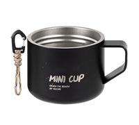 Stainless Steel Camping Mug - 100ml Insulated Coffee Mug With Handle, Splash-Proof Outdoor Matte Water Cup, Thermal Camping Coffee Mugs, For Mountain Climbing, Double-Layer Tea Cup For Men & Women