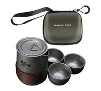 Stainless Steel Camping Teapot, Outdoor Water Kettle with Double-Layer Design, Compact Camping Gear for Travel, Backpacking, Picnic, Campfire Cooking, Survival Kit 9.4x9.4x12.5cm