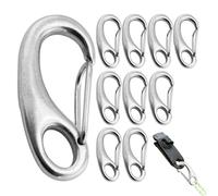 Stainless Steel Carabiner Hooks - 1.97 Inch Spring Hook | Stainless Steel Clip - Quick-Release Design with Electrolytic Polished Finish Ideal for Camping Boating Hiking and RV Organization