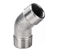 Stainless Steel Cast Pipe Fitting, 1/2" 3/4" 1" 1-1/4" 1-1/2" 2" Female To Female 45 Degree Elbow Connector Coupler 304 Stainless Pipe Fitting, 1PCS(1 Inch)