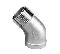 Stainless Steel Cast Pipe Fitting, 1/4"" 3/8"" 1/2"" 3/4"" 1"" 1-1/4"" 1-1/2"" 2"" BSP Female To Male 45 Degree Elbow Connector Coupler 304 Stainless Pipe Fitting, 2PCS(0.5 Inch)