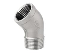 Stainless Steel Cast Pipe Fitting, 1/4"" 3/8"" 1/2"" 3/4"" 1"" 1-1/4"" 1-1/2"" 2"" Female To Male 45 Degree Elbow Connector Coupler 304 Stainless Pipe Fitting, 1PCS(DN32)