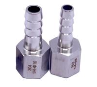 Stainless Steel Cast Pipe Fitting, 1/4" 3/8" 1/2" Female Thread Connector, 8mm 10mm 12mm Hose SS304 Stainless Steel Joint Pipe Fittings, 2pcs(12mm,3/8 Inch)