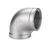 Stainless Steel Cast Pipe Fitting, 1pcs Stainless Steel 90° Elbow, 1/8" 1/4" 3/8" 1/2" 3/4" 1" 2" 3" 4" Female 90 Degree Elbow Coupler Connector 304 Pipe Fitting(FEMALE FEMALE-1/2")