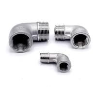 Stainless Steel Cast Pipe Fitting, 2PCS 1/8" 1/4" 3/8" 1/2" 3/4" 1" Female X Male Thread Street Elbow 90 Degree Angled SS 304 Stainless Steel Pipe Fitting Connectors(0.25 Inch)