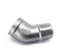 Stainless Steel Cast Pipe Fitting, 304 Stainless Steel 45 Degree Elbow Fitting Connector, 1/4" 3/8" 1/2" 1" 1-1/4" 1-1/2" 2" Female Thread To Male Thread, 1pcs(1 1/2")
