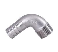Stainless Steel Cast Pipe Fitting, Stainless Steel elbow, 1/8" 1/4" 3/8" 1/2" 3/4" 1" 2" BSPT Male 6 8 10 12 14 15-60mm Hose Elbow 90 Deg 304 elbow Pipe Fitting Connector, 1pcs(3l8 BSPT To 12mm)
