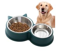 Stainless Steel Cat Bowls, Anti-Slip Cat Ear Shaped Dog Bowls 11.81x5.51x1.97 inches, Water and Food Feeder, Thickened Puppy Licking Toys, Pet Supplies, Tipping-Prevention Design