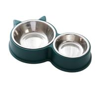 Stainless Steel Cat Bowls, Anti Slip Cat Ear Shaped Pet Feeder, Thickened Water and Food Dish, Tip Proof, Scratch Resistant, Set of 2, Ideal for Feline, Kitten and Small Dog