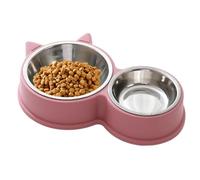 Stainless Steel Cat Bowls, Anti-Slip Ear Shape Dog Bowl 1.81x5.51 Portable Food Water Feeder, Thickened Puppy Licking Toys, Pet Supplies to Prevent Tipping