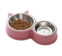 Stainless Steel Cat Bowls, Anti-Slip Ear Shape Dog Feeder, Water and Food Dish, Thickened Puppy Licking Toy, Pet Supplies, Prevents Tipping, Durabled and Safe, 11.81x5.51x1.97 in