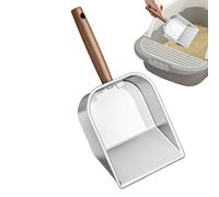 Stainless Steel Cat Litter Scoop - Kitten Poop Shovel with Wooden Handle, Multi-Pet Household Cleaning Supplies, Slot Litter Lifter for Apartment, Veterinary, Home, Dormitory