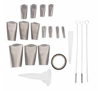 Stainless Steel Caulking Finisher Kit | 20PCS Assorted Sizes Tarnish - Proof Nozzle Set for Kitchen/Bathroom/Window | 45° Angle Design for Effortless Sealing