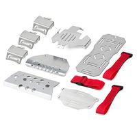 Stainless Steel Chassis Armor Axle Protector Skid Plate for 1/10 RC Crawler Traxxas TRX-6 G63 6X6 - Silver
