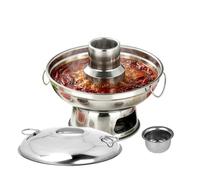 Stainless Steel Chinese Hot Pot - Portable Charcoal & Dry Ice Cooker
