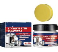 Stainless Steel Clean Wax,Magical Nano-Technology Stainless Steel Cleaning Paste-Surface Safe,3 In 1 Stainless Steel Wax Cleaner and Polish (1 pcs)