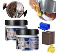 Stainless Steel Cleaning Wax, Magical Nano-Technology StainlessSteel Cleaning Paste, Metal Polish Paste, Stainless Steel Cleaner And Polish for Appliances, No Residue, Surface Safe (2pcs)