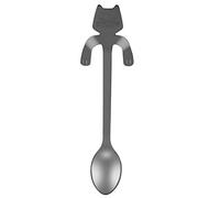 Stainless Steel Cocktail Spoon | Cat Design Reusable Stirring Scoop for Drinks/Coffee/Smoothies | Sturdy Bar Spoon with 5 Colors (Black)