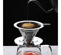 Stainless Steel Coffee Filter Cup Reusable Mesh(Silver) | Reusable mesh , separates grounds, retains oils, enhances flavor, construction
