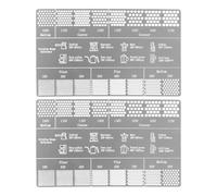 Stainless Steel Coffee Grind Chart, 2-Piece Grind Size Guide Card, Coffee Bean Measuring Ruler, Coarseness Comparison Tool, Reusable Brewing Aid, for Home Kitchen Cafe Travel Use, 3.94x3.21 Inches