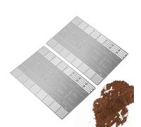 Stainless Steel Coffee Grind Chart - 2 Pieces Grind Size Guide Card | Coarseness Comparison Ruler | Coffee Bean Measuring Tool For Brewing Home Kitchen Travel Workplace Beginner Men Women Daily Use